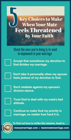 Priority Choices - How devoted to God are you in your marriage when your mate doesn't share your spiritual passion? Come by to find out how to strike this tension. #priority #Godfirst #marriage #division #prayer