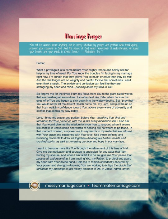 Marriage Prayer. This post includes a printable marriage prayer that is especially helpful in messy moments of marriage. #messymarriage #messy #marriage #trials #prayer #faithinGod
