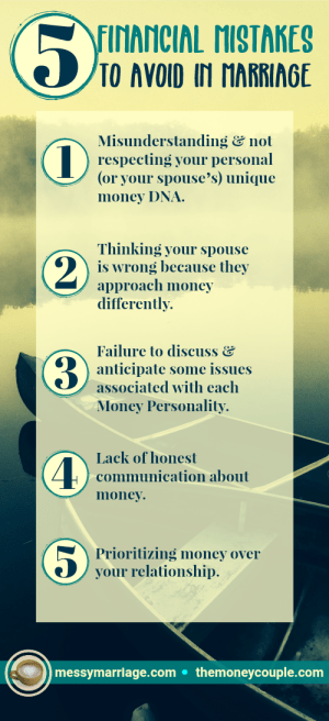 Money Matters - The Money Couple unpacks 5 financial mistakes we often make in marriage. Click the link to find out how to avoid them. #themoneycouple, #moneymatters, #financialmistakes, #communication, #samepage
